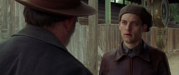 Movie still from “Seabiscuit” (2003), directed by Gary Ross – Close Up shot, Over the shoulder angle