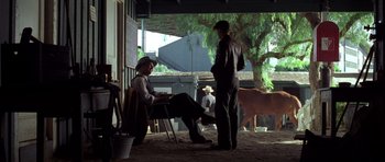 Movie still from “Seabiscuit” (2003), directed by Gary Ross – Wide shot, Over the shoulder angle
