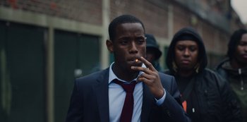 Movie still from “Top Boy” (2011), created by Ronan Bennett – Medium shot, Over the shoulder angle