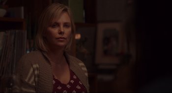 Movie still from “Tully” (2018), directed by Jason Reitman – A person in a room; Close Up shot, Over the shoulder angle