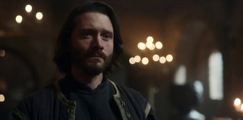 Movie still from “Vikings: Valhalla” (2022), created by Jeb Stuart – Close Up shot, Over the shoulder angle