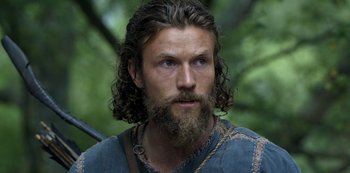 Movie still from “Vikings: Valhalla” (2022), created by Jeb Stuart – Close Up shot, Low angle