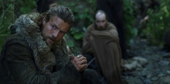 Movie still from “Vikings: Valhalla” (2022), created by Jeb Stuart – Medium shot, Low angle