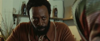 Movie still from “Small Axe” (2020), directed by Steve McQueen – A person with a beard; Close Up shot, Low angle