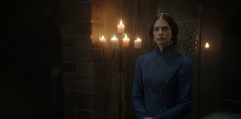 Movie still from “Vikings: Valhalla” (2022), created by Jeb Stuart – Medium shot, Over the shoulder angle