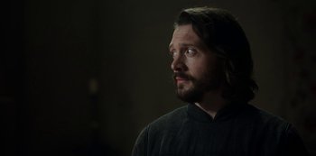 Movie still from “Vikings: Valhalla” (2022), created by Jeb Stuart – Close Up shot, Over the shoulder angle