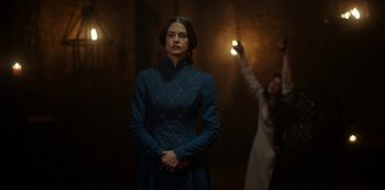 Movie still from “Vikings: Valhalla” (2022), created by Jeb Stuart – Medium shot, Over the shoulder angle