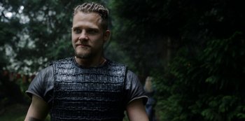 Movie still from “Vikings: Valhalla” (2022), created by Jeb Stuart – Close Up shot, Low angle