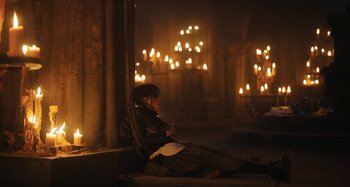 Movie still from “Wednesday” (2022), created by Miles Millar – Wide shot, High angle