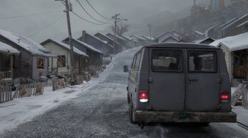 Movie still from “Wendell & Wild” (2022), directed by Henry Selick – Extreme Wide shot, High angle