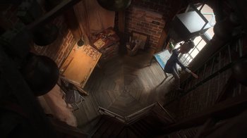 Movie still from “Wendell & Wild” (2022), directed by Henry Selick – Extreme Wide shot, Overhead angle