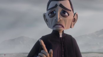 Movie still from “Wendell & Wild” (2022), directed by Henry Selick – Close Up shot, Over the shoulder angle