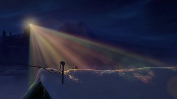 Movie still from “Wendell & Wild” (2022), directed by Henry Selick – Extreme Wide shot, Low angle