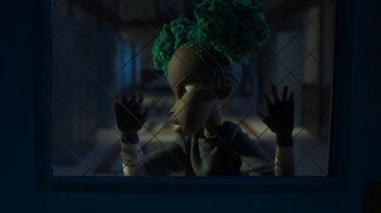 Movie still from “Wendell & Wild” (2022), directed by Henry Selick – Close Up shot, Over the shoulder angle