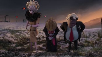 Movie still from “Wendell & Wild” (2022), directed by Henry Selick – Wide shot, Low angle