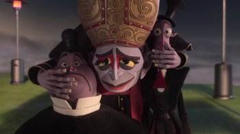 Movie still from “Wendell & Wild” (2022), directed by Henry Selick – Close Up shot, Over the shoulder angle