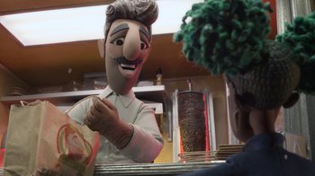 Movie still from “Wendell & Wild” (2022), directed by Henry Selick – Medium shot, Over the shoulder angle