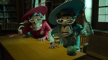 Movie still from “Wendell & Wild” (2022), directed by Henry Selick – Medium shot, Low angle