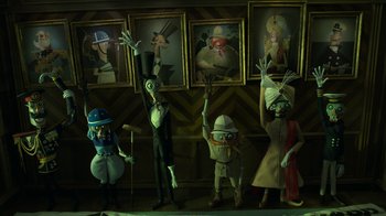 Movie still from “Wendell & Wild” (2022), directed by Henry Selick – Wide shot, Low angle