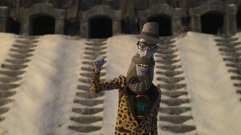 Movie still from “Wendell & Wild” (2022), directed by Henry Selick – Medium shot, Low angle