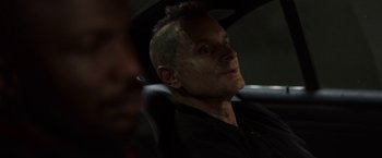 Movie still from “Wheelman” (2017), directed by Jeremy Rush – Close Up shot, Over the shoulder angle