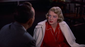 Movie still from “White Christmas” (1954), directed by Michael Curtiz – A man and a woman talking to each other; Close Up shot, Over the shoulder angle