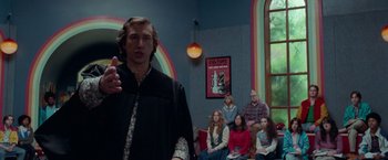 Movie still from “White Noise” (2022), directed by Noah Baumbach – Medium shot, Low angle