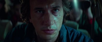 Movie still from “White Noise” (2022), directed by Noah Baumbach – Close Up shot, Low angle