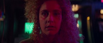 Movie still from “White Noise” (2022), directed by Noah Baumbach – Close Up shot, Low angle