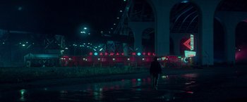 Movie still from “White Noise” (2022), directed by Noah Baumbach – Extreme Wide shot, Low angle