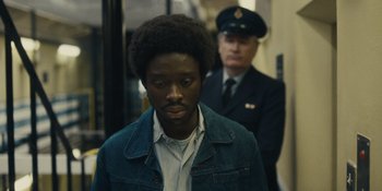 Movie still from “Small Axe” (2020), directed by Steve McQueen – Close Up shot, Over the shoulder angle