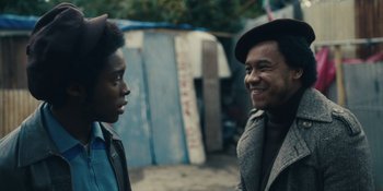 Movie still from “Small Axe” (2020), directed by Steve McQueen – Close Up shot, Over the shoulder angle