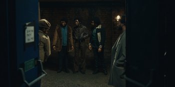 Movie still from “Small Axe” (2020), directed by Steve McQueen – Wide shot, Low angle