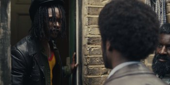 Movie still from “Small Axe” (2020), directed by Steve McQueen – Medium shot, Over the shoulder angle