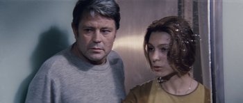 Movie still from “Solaris” (1972), directed by Andrei Tarkovsky – A man and a woman standing next to each other; Close Up shot, Low angle