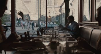 Movie still from “Spotlight” (2015), directed by Tom McCarthy – Wide shot, Over the shoulder angle