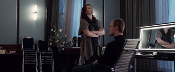 Movie still from “Steve Jobs” (2015), directed by Danny Boyle – Medium shot, Over the shoulder angle