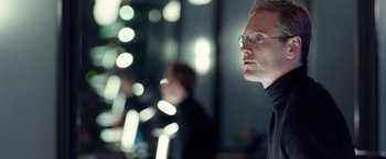 Movie still from “Steve Jobs” (2015), directed by Danny Boyle – Close Up shot, Over the shoulder angle