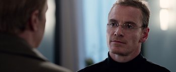 Movie still from “Steve Jobs” (2015), directed by Danny Boyle – Close Up shot, Over the shoulder angle