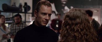 Movie still from “Steve Jobs” (2015), directed by Danny Boyle – Close Up shot, Over the shoulder angle