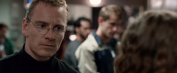 Movie still from “Steve Jobs” (2015), directed by Danny Boyle – Close Up shot, Over the shoulder angle