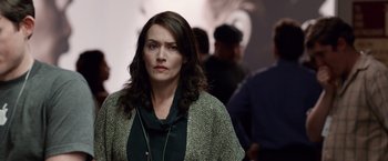 Movie still from “Steve Jobs” (2015), directed by Danny Boyle – Medium shot, Over the shoulder angle