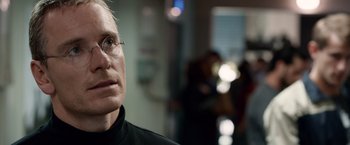 Movie still from “Steve Jobs” (2015), directed by Danny Boyle – Close Up shot, Over the shoulder angle