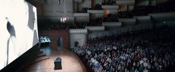 Movie still from “Steve Jobs” (2015), directed by Danny Boyle – Extreme Wide shot, High angle