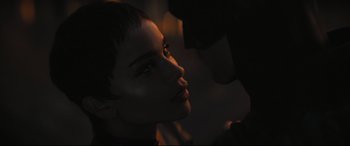 Movie still from “The Batman” (2022), directed by Matt Reeves – A woman's face and a man's face; Close Up shot, Over the shoulder angle