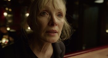 Movie still from “Birdman or (The Unexpected Virtue of Ignorance)” (2014), directed by Alejandro G. Iñárritu – A person with blonde hair; Close Up shot, High angle