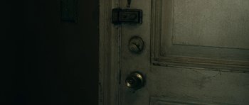 Movie still from “The Boys” (2019), created by Eric Kripke – View of a door knob and a lock; Extreme Close Up shot, High angle