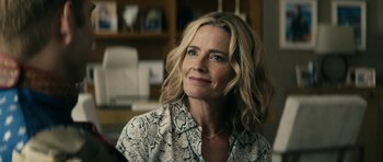 Movie still from “The Boys” (2019), created by Eric Kripke – A person wearing a shirt; Close Up shot, Over the shoulder angle