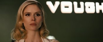 Movie still from “The Boys” (2019), created by Eric Kripke – A person wearing a white shirt; Close Up shot, Low angle