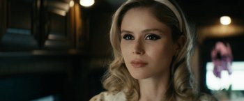 Movie still from “The Boys” (2019), created by Eric Kripke – A person wearing a dress; Close Up shot, Low angle